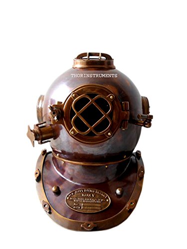 Nautical Replica Hub Casque de plongée style antique avec finition laiton