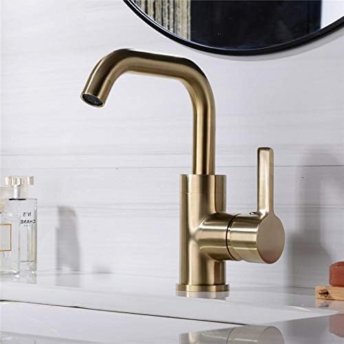 Robinet de salle de bain en laiton mitigeur eau chaude et froide noir brossé