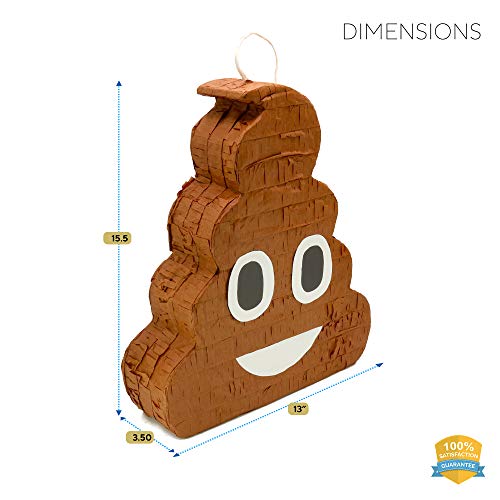Poop Emoji Emoticon Pinata For Birthday Party And Event Use, Fillable With Candy Or Small Toys, Colorful Novelty Fun For Kids And Adults, Quinceanera And Event Supplies #TOP1