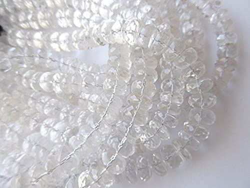Quartz cristal de roche en perles facettées 9mm, fil de 25cm pour vos ateliers de joaillerie