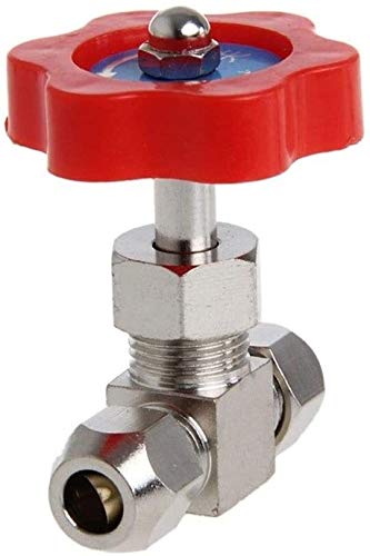 Raccordi filettati Valvola a spillo con diametro esterno 1Pc 6mm/8mm/10mm, valvola a spillo con tappo in ottone nichelato tubo durevole, convertitore rubinetto collegamento filettato (dimensioni : 6mm