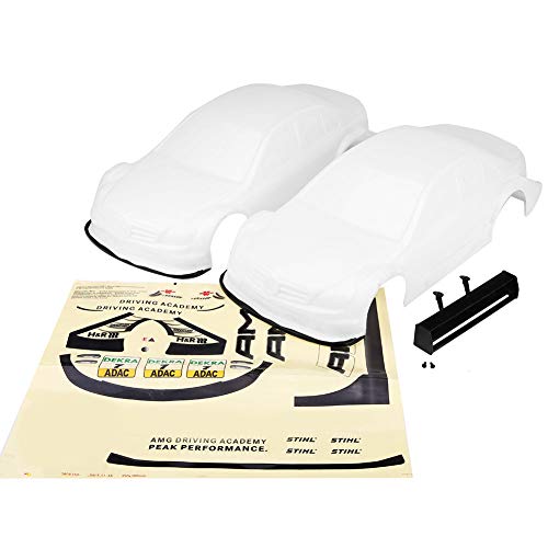 [KIT FAI DA TE COMPLETO] Questo set include 2 gusci bianchi, 1 ala posteriore e 1 foglio di adesivi che ti consentono di personalizzare la tua auto RC a tuo piacimento.Le scocche bianche forniscono una tela per i tuoi progetti creativi, facendo risaltare la tua auto in pista.