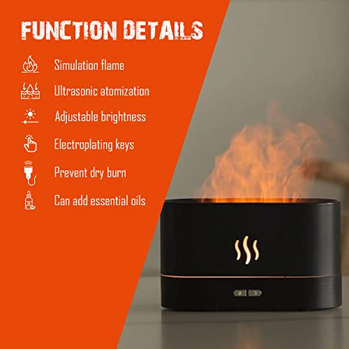 La Kitchenette Portable Flame Diffuser Humidifier, Essential Oil Diffuser, Humidifier, Aroma Therapy, Ultrasonic Usb Humidifier, Flame Diffuser, Aroma Diffuser For Bedroom, Aromatherapy Gifts (Black) #TOP1