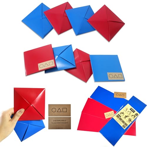 GASHINA STORY Ddakji(Ttakji) Game 4 Set + Sticker + Invitation Card from The TV Series Korean Traditional Game- Old-Fashioned Game kit (2 Pack)