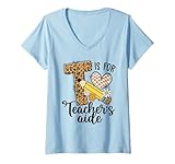 Photo Gallery donna t is for teacher s aide teacher leopard student boys girls maglietta con collo a v Photo Gallery donna t is for teacher s aide teacher leopard student boys girls maglietta con collo a v