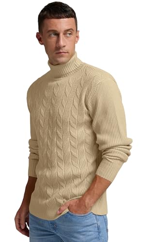 Sailwind Men's Cable Knit Turtleneck Sweater Casual Soft Pullover Sweaters3