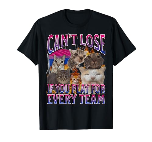 Can't Lose Funny Bisexual Lgbtq Cat Meme Bootleg Grafik T-Shirt