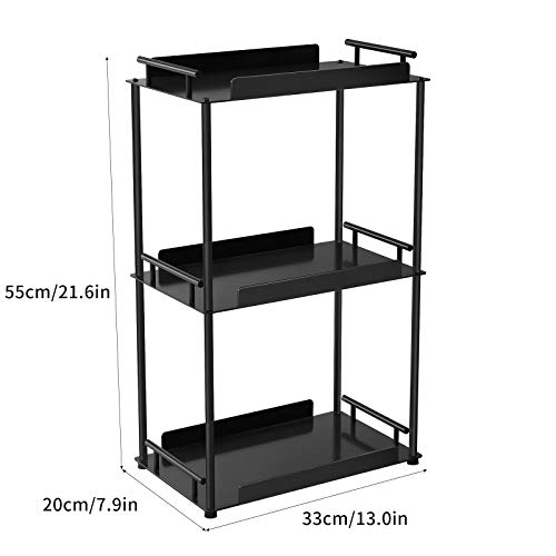 Fle Bathroom Organizer Countertop,3 Tier Bathroom Counter Organizer Kitchen Spice Rack Cosmetic Organizer,Countertop Storage Shelf For Bathroom, Kitchen, Living Room, Bedroom, Dressing Table Black #TOP1