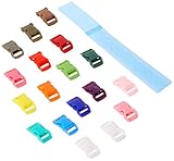 Cosmos ® 180 PCS 3/8 Inch 18 Colors (10 Each) Economy Contoured Side Release Plastic Buckles with Cosmos Fastening Strap