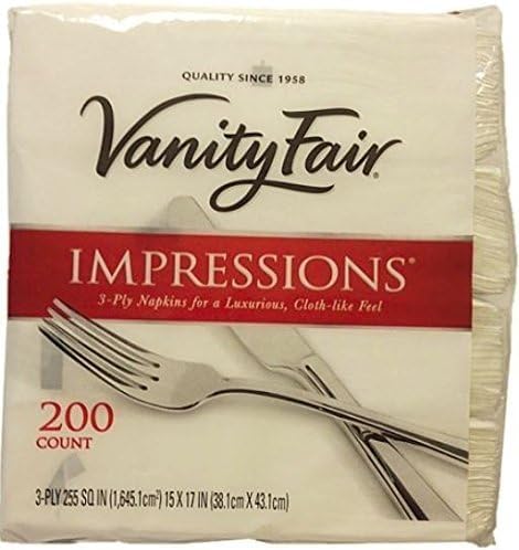 Vanity Fair 3-Ply Dinner Impression Entertainment Napkins - 240 Count