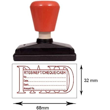 Flossy Store ; RTGS Paid with Details Pre Ink Stamp RED ,Blue, Green ,Black