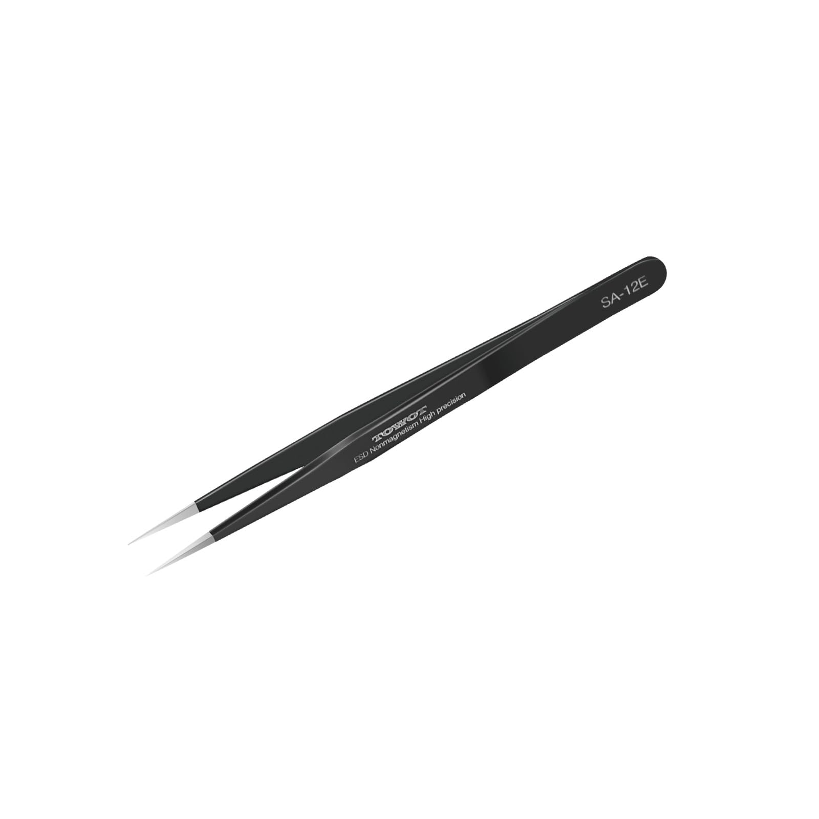 TOWOT Precision Tweezers, Anti-Static Stainless Steel Fine Tip Straight Long Tweezers for Electronics Crafts, Welding