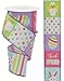 Easter Ribbon | 10 Yards x 2.5 Inch | Wired Edge | Bunny Chick Egg Block Print | RGE1089