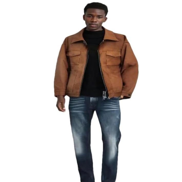 Veste cylindrique rétro homme JXQXHCFS aux finitions soignées à revers