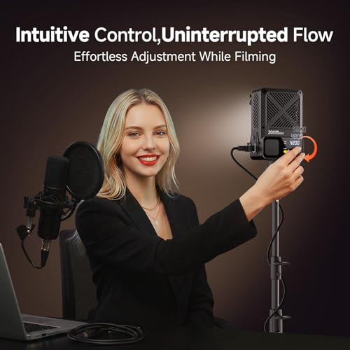 Image of COLBOR 200W LED Video Light, Built-in Power Adapter Design, Bi-Color 2700K-7000K COB Studio Light with Bowens Mount, CRI 96+, Key Light for Live Streaming, Video Recording, YouTube, TikTok