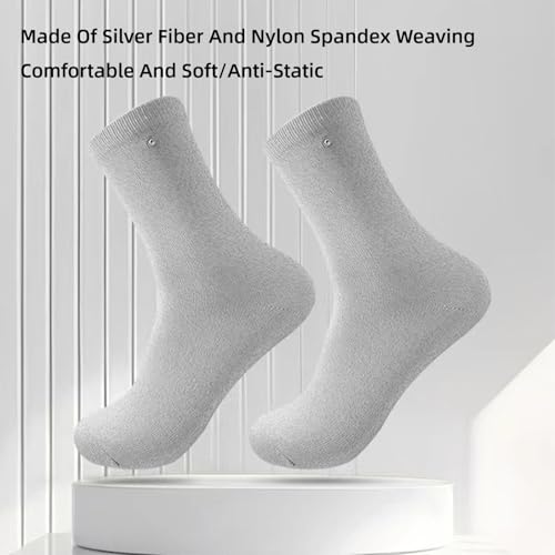 Grounding Socks,Conductive Socks,Silver Fiber Grounded Sock,1 pair(Includes Grounding Wire)2