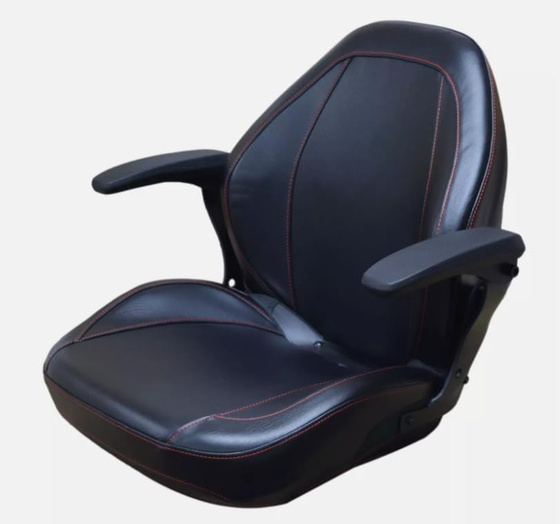 Lawn Mower Seat Replacement with Armrests; Compatible with Exmark, Ferris, and Grasshopper
