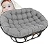 Double Coussin Papasan ExtéRieur, Coussin de Chaise Papasan, Coussins de Chaise Panier Suspendus Coussins de Chaise de Jardin ImperméAbles Patio,Light Gray,65 * 45 * 6in