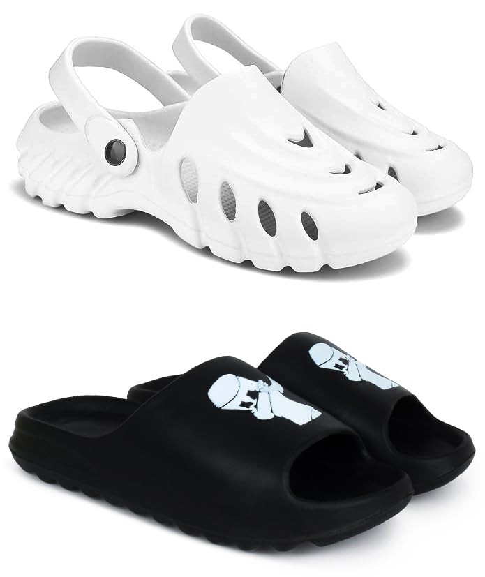 pampy angel Combo Pack of 2 Slipper/Flip Flops/Slides/Clogs/Sandals for Men (Clogs-100-M,Y-Dancer)-picture-22