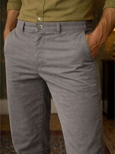 Image of Louis Philippe Men's Slim Fit Slant Pocket Made of Stretch Fabric Solid Casual Trouser
