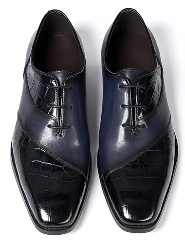 Mens Oxfords Formal Dress Suit Shoes Genunie Leather Plain Toe Modern Luxury Derby Men's Prom Wedding Business Causal Two Tone Shoes Fashion Comfortable Tuxedo Shoes for Men2