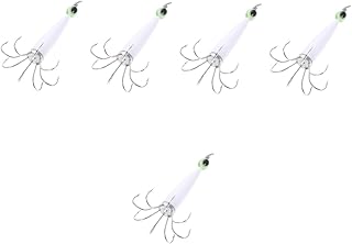 BESPORTBLE 5 Pçs Polvo Lula Gancho Gabaritos De Pesca Iscas De Pesca Isca De Pesca Brilhante Isca De Lula Brilha No Escuro Lula Brilho Lula Gabaritos Acessório De Pesca Ao Ar Livre Criativo