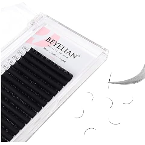 BEYELIAN Eyelash Extensions, Individual Lashes, 0.15mm C Curl 10mm Super Matte Classic Lash Extensions, Ellipse Flat Eyelash Extension for Professional Salon Use Cover