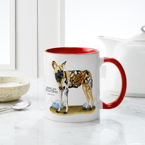 Taza de cerámica 11 oz de diseño African Wild Dog miniatura 6