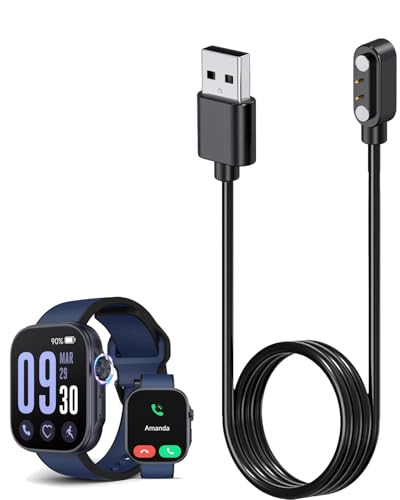 Câble de charge pour montre intelligente SOUYIE 5,1 cm cordon USB magnétique noir