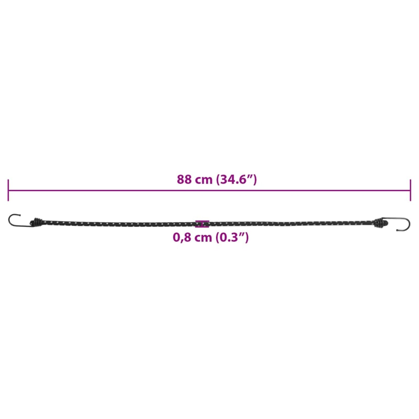 Homgoday Gummiseile Reflektierend mit Haken 50 STK. 88 cm Gummiseil Expanderseil Spanngummi mit Haken Spannseil mit Haken