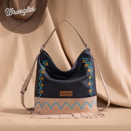 Image of Wrangler Shoulder Bag Aztec Purse Embroidered Fringe