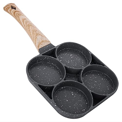 THRU Sartenes Four-Hole Frying Pot Non-stick Egg Breakfast Fried Pan Pancake Stove Pan Saucepan Cooking Utensils Cookware for Kitchen Camping