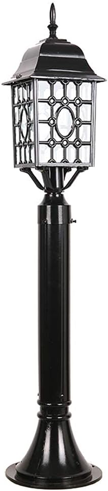 Outdoor European Style Street Light for Lawn, Street, High Glass Pole, 3 Lights, E27, Retro Style, IP65, Waterproof, Antioxidant, Metal and Aluminium, for Brass-Height 85 cm