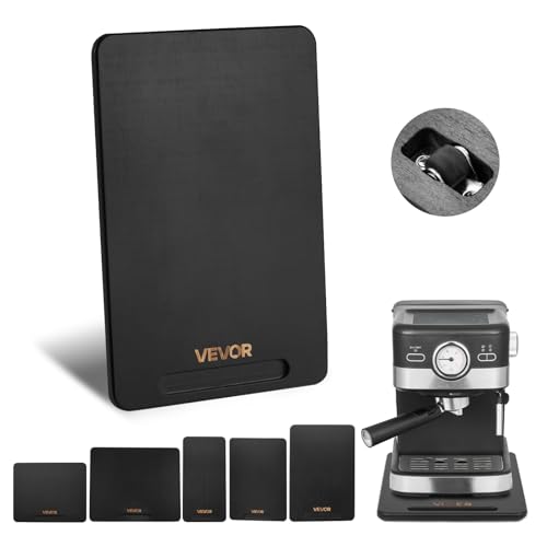 Image of VEVOR Appliance Slider, Medium 14 x 9.5-inch, Rolling Sliding Tray with Silent Rubber Wheels & Hollow Handle, Easy to Clean, Appliance Rolling Tray for Coffee Maker, Kitchen Countertop, Black