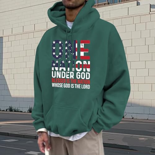 Graphic Hoodies for Men | Oversized Flag Patriotic Long Sleeve Casual Hoodies,Drop Shoulder Fashion Fall Clothes3