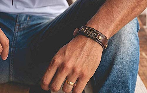Intercession St Benedict Genuine Leather Protection Bracelet - Made in Brazil4