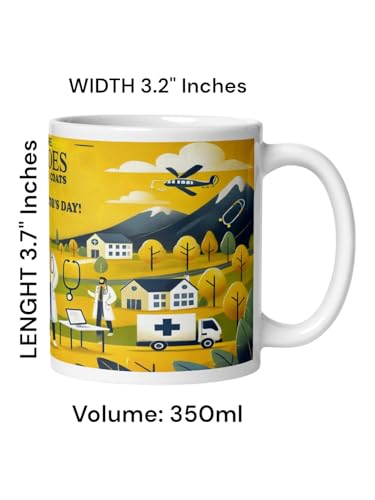 Image of Better Gift Flowers Doctor's Day Yellow Mug, Round Shaped Multicolor Themed Coffee Mugs, Mug for Gifting, Gifting Items for Family, Friends & Closed Ones