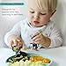 Grabease Baby Feeding Utensils Set - Ergonomic Grip for Self-Feeding - Anti-Choke Collar & Toddler Cutlery Safety - Dishwasher Safe & Travel-Ready Baby Feeding Set - Gray, Pack of 1
