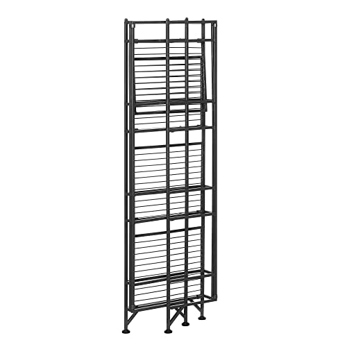 Image of Convenience Concepts Xtra Storage 4 Tier Folding Metal Shelf, Black