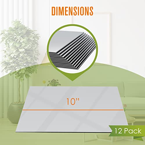 Houseables Mirror Centerpieces, Square Tiles, 10 Pack, 10"X10", Glass, For Wedding Table, Party Décor, Reception, Vanity, Craft, Candle Plate Set, Decorative Tile, Flat, Lightweight Charger, Modern #TOP1