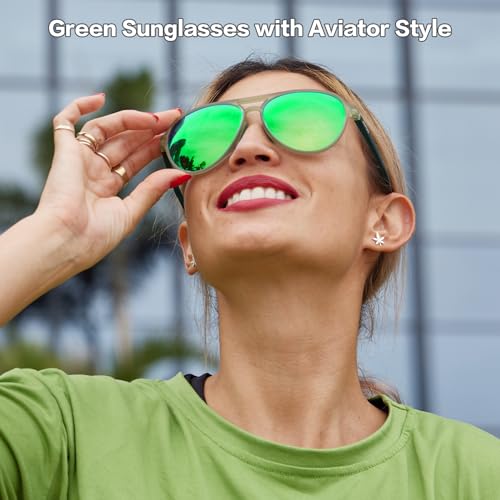 Image of Jefoo Polarized Aviator Sunglasses for Women Men Retro Trendy Sports Sunglasses for Outdoor UV400 Protection