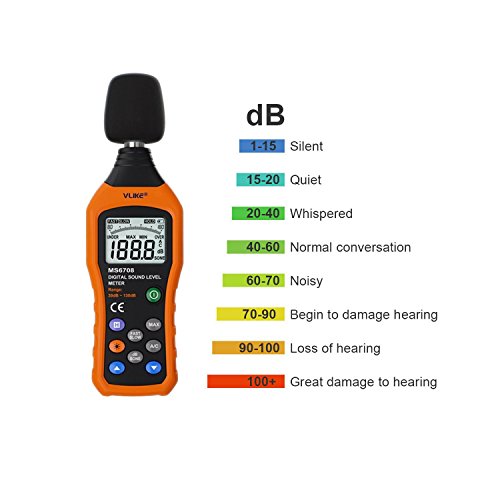 Vlike VL6708 Lcd Digital Audio Decibel Meter Sound Level Meter Noise Level Meter Sound Monitor Db Meter Noise Measurement Measuring 30 Db To 130 Db A/C Mode thumb #7