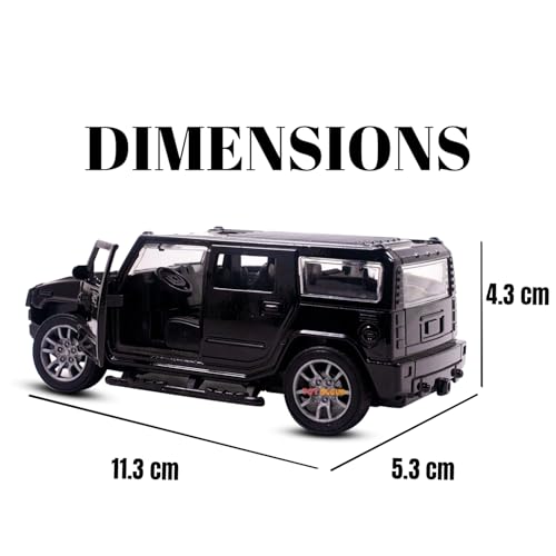 Image of Toy Cloud DieCast Model Cars Hummer Metal Car for Kids Pull Back Action Opening Doors Toy Cars for Boys 5-8 Years - Black
