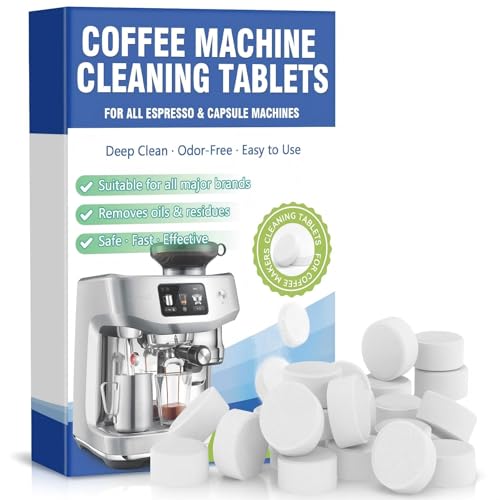 Coffee Machine Cleaning Tablets 24 Pack (5g Each) Coffee Maker Cleaner & Descaler Removes Coffee Oils & Residue Universal Fit for All Machines
