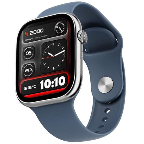 Fire-Boltt Ninja X Ring Smart Watch with 1.96” Large Display, Bluetooth Calling, Wireless Charging, AI Voice Assistant, 500+ Watch Faces, Health Suite, Smart Watch for Man & Woman – Blue S view 1