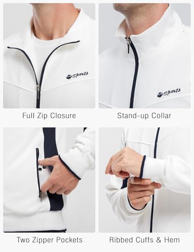 Image of Rdruko Men's Athletic Casual Tracksuit 2 Piece Full Zip Jacket Sweatsuit Outfit Jogger Fleece Set