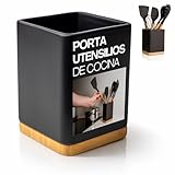 KOOK TIME Porta utensilios de cocina - Bote para utensilios cocina de cerámica...