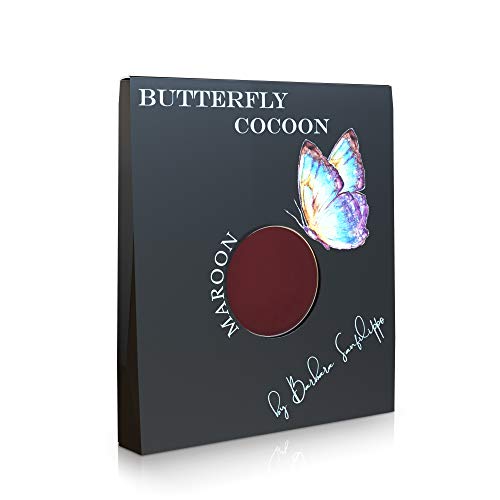 Sanfilippo Butterfly Cocoon Single Eyeshadow Pan, Maroon, Highly Pigmented Matte Texture, Beautiful Nude Colors For Refillable, Customizable, Magnetic Individual Palette, Holder #TOP1