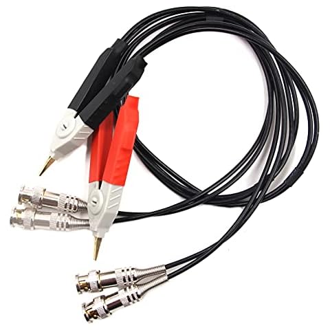 Chiloskit Terminal Kelvin Clip Wires with 4 BNC LCR Meter Test Lead Cable Probe Set Cover