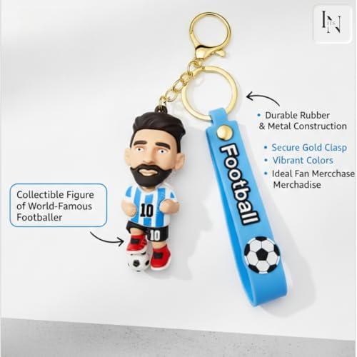 Image of Football jersey Keychain | Ronaldo key chains | messi Keychain | 3D Cute silicone key chain for bike men | soccer Keyring gifts for boys | anime key holder for bag